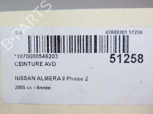 Front right seatbelt NISSAN ALMERA II Hatchback (N16) 1.8 | BP23098700I25 - Image 5