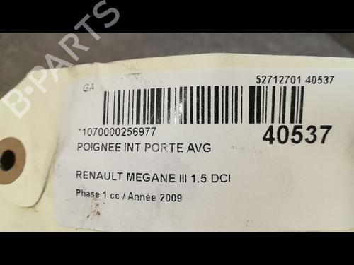 Used Front left interior door handle RENAULT MEGANE III Coupe (DZ0/1_) 1.5 dCi (DZ0A) (86 hp) 9610552