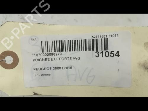 Used Front left exterior door handle PEUGEOT 3008 I MPV (0U_) 1.6 BlueHDi 120 (120 hp) 23175861