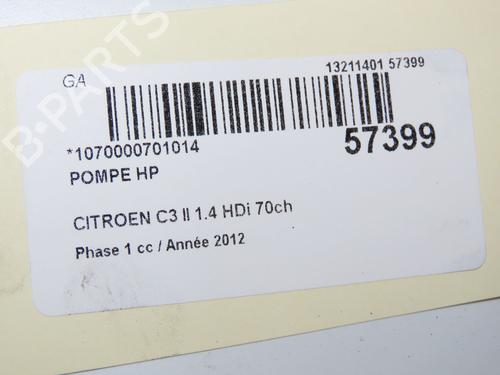 Used Injection pump Injection pump CITROËN C3 II (SC_) 1.4 HDi 70 (SC8HZC, SC8HR0, SC8HP4) (68 hp) 33860585 33860585
