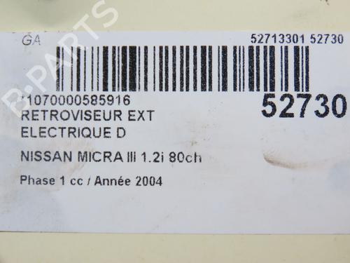 Right mirror NISSAN MICRA III (K12) 1.2 16V | BP23098737C27