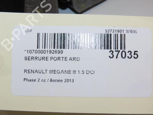 Høyre bak lås RENAULT MEGANE III Hatchback (BZ0/1_, B3_) 1.5 dCi (BZ0C) | BP9604632C99 