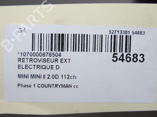 Used Right mirror Right mirror MINI MINI CLUBMAN (R55) Cooper D (112 hp) 36396079 36396079