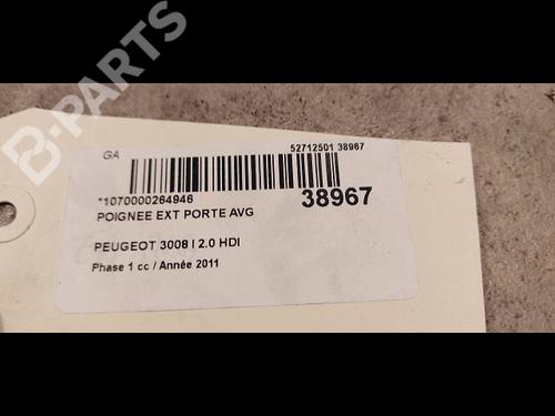 Front left exterior door handle PEUGEOT 3008 I MPV (0U_) 2.0 HDi 150 / BlueHDi 150 | BP9612028C128 