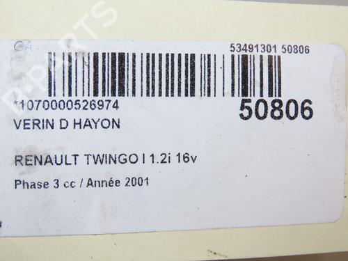 Used Tailgate lift support RENAULT TWINGO I (C06_) 1.2 16V (C06C, C06D, C06K) (75 hp) 28832271
