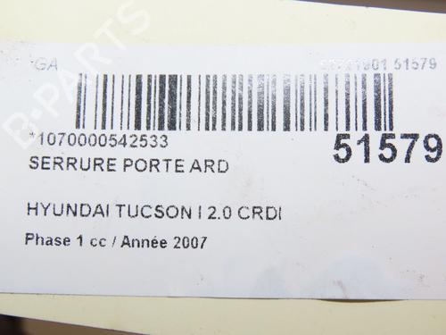 Rear right lock HYUNDAI TUCSON (JM) 2.0 CRDi All-wheel Drive | BP28831935C99 