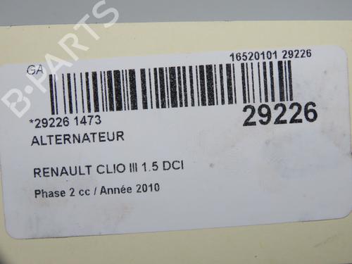 Used Alternator Alternator RENAULT CLIO III (BR0/1, CR0/1) 1.5 dCi (BR17, CR17) (86 hp) 33444876 33444876