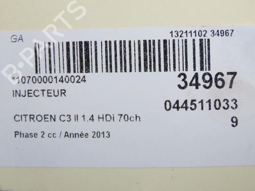 Injector CITROËN C3 II (SC_) 1.4 HDi 70 (SC8HZC, SC8HR0, SC8HP4) | BP34498039M100  - Image 5