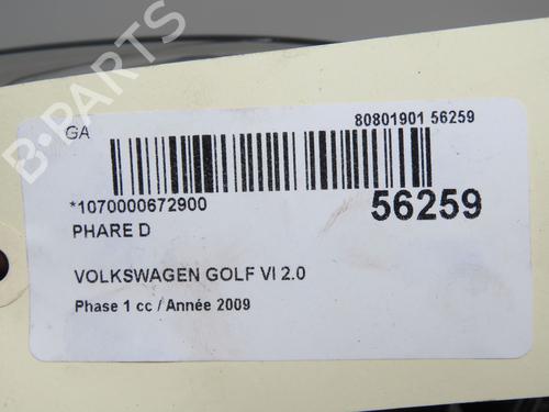 Used Right headlight Right headlight VW GOLF VI (5K1) 2.0 TDI (140 hp) 34333586 34333586