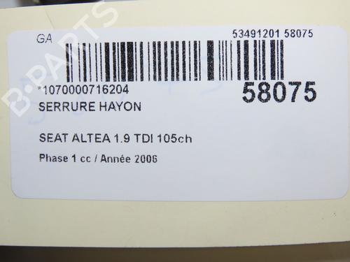 Used Tailgate lock Tailgate lock SEAT ALTEA (5P1) 1.9 TDI (105 hp) 34710062 34710062