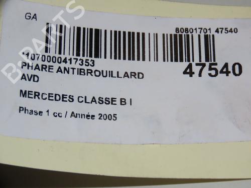 Right front fog light MERCEDES-BENZ B-CLASS Sports Tourer (W245) B 200 CDI (245.208) | BP18129722C31 