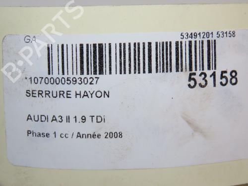 Tailgate lock AUDI A3 (8P1) 1.9 TDI | BP26404433C101 