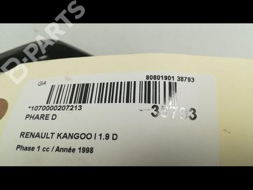 Left headlight RENAULT KANGOO (KC0/1_) D 65 1.9 (KC0E, KC02, KC0J, KC0N) | BP9604283C28 