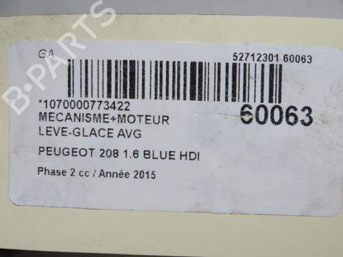 Used Front left window mechanism Front left window mechanism PEUGEOT 208 I (CA_, CC_) 1.6 BlueHDi 100 (100 hp) 40437919 40437919