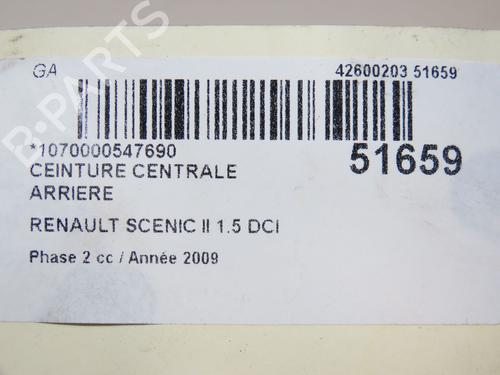 Used Rear center seatbelt RENAULT SCÉNIC II (JM0/1_) 1.5 dCi (JM1E, JM16) (106 hp) 28830670