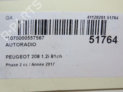 Radio PEUGEOT 208 I (CA_, CC_) 1.2 VTI 82 | BP24358912E6