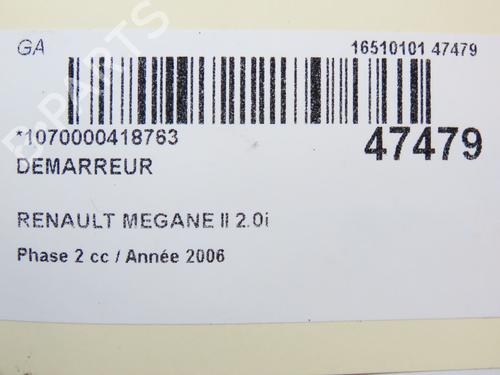 Startmotor RENAULT MEGANE II (BM0/1_, CM0/1_) 2.0 Renault Sport (224 hp) 28801411
