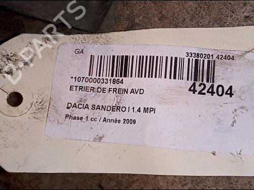 Høyre bremsekaliper foran DACIA SANDERO 1.4 MPI LPG (72 hp) 14877558