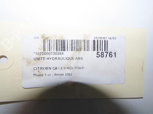 Used ABS pump ABS pump CITROËN C5 I (DC_) 2.0 HDi (DCRHZB, DCRHZE) (109 hp) 39937967 39937967