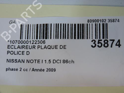 Used Licence plate light Licence plate light NISSAN NOTE (E11, NE11) 1.5 dCi (86 hp) 14880510 14880510