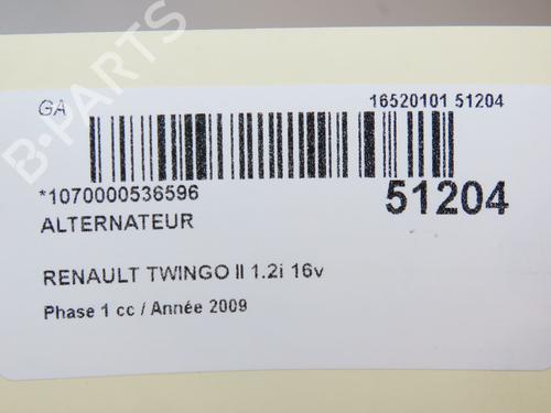 Generator RENAULT TWINGO II (CN0_) 1.2 16V (CN0K, CN0V, CN0A) | BP19326479M7 