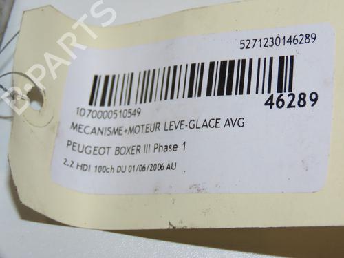 Front left window mechanism PEUGEOT BOXER Van 2.2 HDi 100 | BP17552010C22