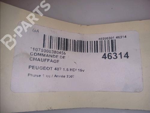 Climate control PEUGEOT 407 (6D_) 1.6 HDi 110 (6D9HZC, 6D9HYC) | BP11101161I5 
