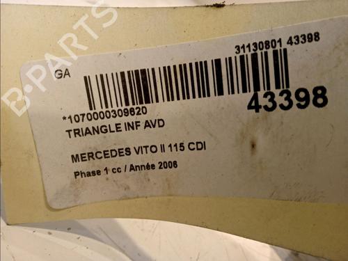 Used Right front suspension arm Right front suspension arm MERCEDES-BENZ VITO / MIXTO Van (W639) 115 CDI (639.601, 639.603, 639.605) (150 hp) 14875928 14875928