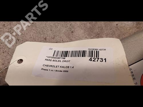 Right sun visor CHEVROLET AVEO / KALOS Hatchback (T200) 1.4 | BP9615143I2 