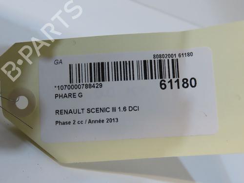 Used Left headlight Left headlight RENAULT GRAND SCÉNIC III (JZ0/1_) 1.6 dCi (JZ00, JZ12) (130 hp) 40026391 40026391
