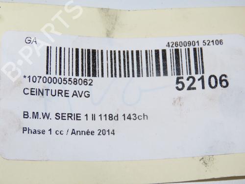 Front left seatbelt BMW 1 (F20) 118 d xDrive | BP32377372I26 - Image 5