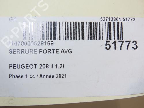 Front left lock PEUGEOT 208 II (UB_, UP_, UW_, UJ_) 1.2 PureTech 100 | BP28831648C98 