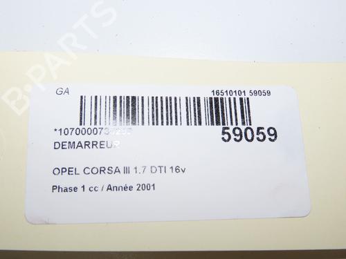 Used Starter Starter OPEL CORSA C (X01) 1.7 DTI (F08, F68) (75 hp) 33948355 33948355