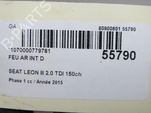 Right tailgate light SEAT LEON (5F1) 2.0 TDI | BP38548167C80  - Image 5