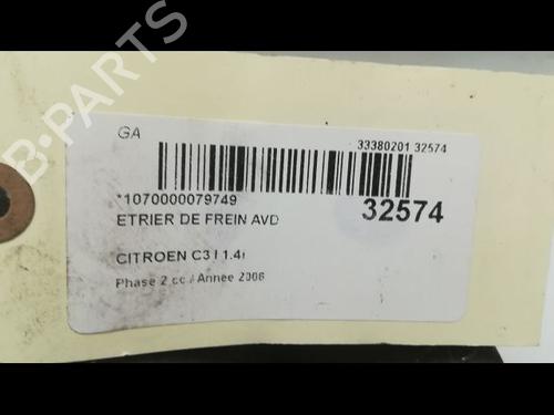 Used Right front brake caliper CITROËN C3 I (FC_, FN_) 1.6 16V (109 hp) 14877127