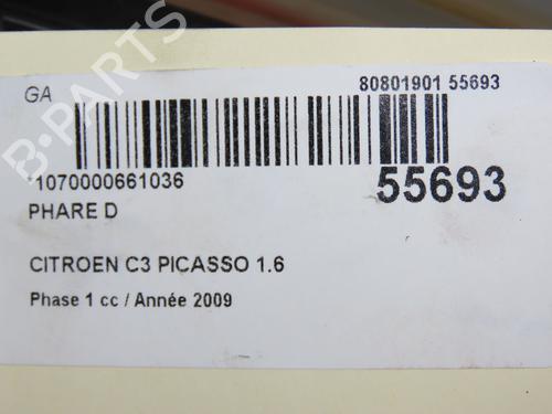 Right headlight CITROËN C3 Picasso (SH_) 1.6 HDi | BP30740800C29 - Image 6