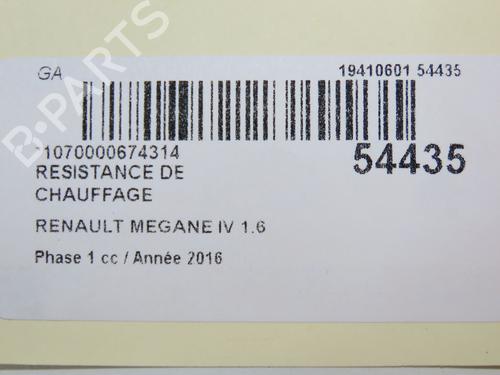 Varmeblæsermodstand RENAULT MEGANE IV Hatchback (B9A/M/N_) 1.6 dCi 130 (B9A4) | BP30606479M108