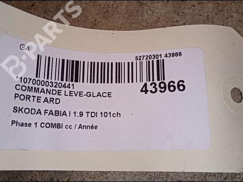 Høyre bak elrute bryter SKODA FABIA I Combi (6Y5) 1.9 TDI | BP9618375I28 