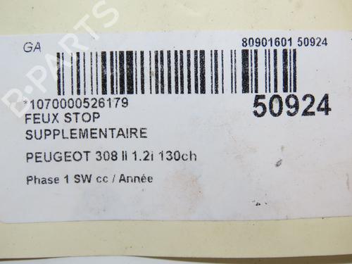 Used Third brake light PEUGEOT 308 SW II (LC_, LJ_, LR_, LX_, L4_) 1.2 THP 130 (131 hp) 22774634