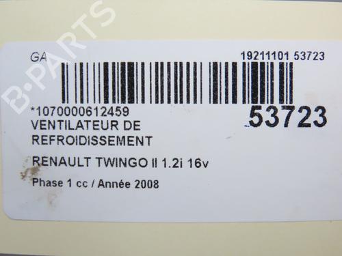 Used Radiator fan RENAULT TWINGO II (CN0_) 1.2 16V (CN0K, CN0V, CN0A) (76 hp) 30714691