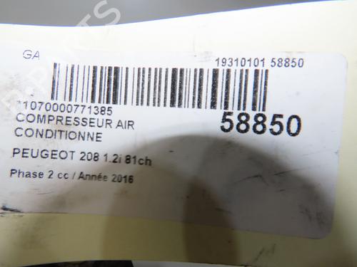 Used AC compressor AC compressor PEUGEOT 208 I (CA_, CC_) 1.2 VTI 82 (82 hp) 40437826 40437826