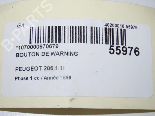 Alarmlicht Schakelaar PEUGEOT 206 Hatchback (2A/C) 1.1 i (60 hp) 32150764