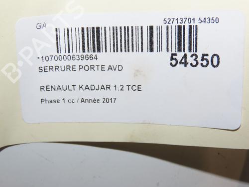 Used Front right lock RENAULT KADJAR (HA_, HL_) 1.2 TCe 130 (HLMR) (130 hp) 28831617