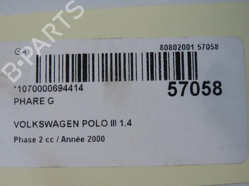 Used Left headlight Left headlight VW POLO (6N2) 1.4 (60 hp) 31242602 31242602