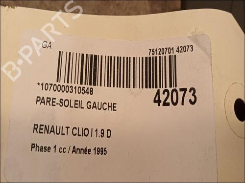 Used Left sun visor RENAULT CLIO I (B/C57_, 5/357_) 1.9 D (B/C/S576, B/C/S57L) (64 hp) 9617483