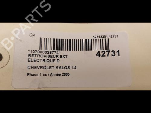 Right mirror CHEVROLET AVEO / KALOS Hatchback (T200) 1.4 | BP9615127C27