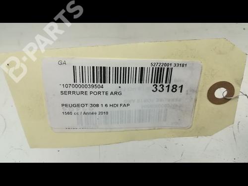 Rear left lock PEUGEOT 308 I (4A_, 4C_) 1.6 HDi | BP9596033C100 