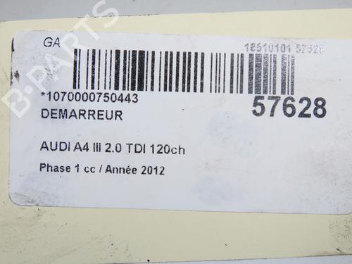 Used Starter Starter AUDI A4 B8 Avant (8K5) 2.0 TDI (143 hp) 40273935 40273935
