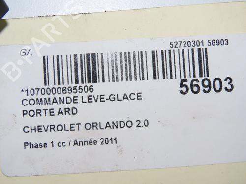 Interrupteur de vitre arrière droite CHEVROLET ORLANDO (J309) 2.0 D (163 hp) 31912167