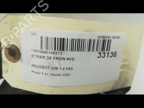 Used Right front brake caliper PEUGEOT 206 Hatchback (2A/C) 1.4 HDi eco 70 (68 hp) 14877149